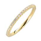 Ladies 18Ct Yellow Gold 0.15Ct Diamond Half Eternity Ring - G/Si