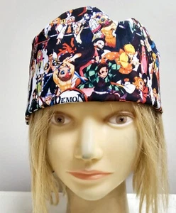 DEMON SLAYER ANIME COLLAGE MEDICAL NURSE SCRUB CAP ( 2 SIZE SELECTION ) - Picture 1 of 6
