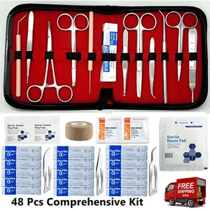 Kit de sutura quirúrgica conjunto básico de primeros auxilios sutura paquete de supervivencia trauma de emergencia - Imagen 1 de 3