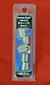 M12 X 1.75 Metric Thread Repair Inserts Pack of 6 Perma Coil 106-312 Fits Heli  - Picture 1 of 5