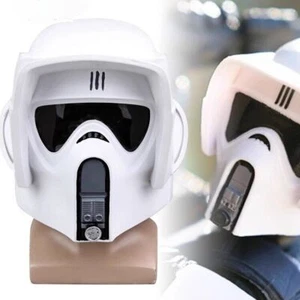 Star Wars Scout Trooper Helmet Cosplay PVC Full Mask Movie Replica Props White - Picture 1 of 8