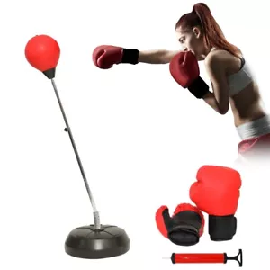 Standboxsack Erwachsene inkl. Boxhandschuhe Punching Ball Boxbirne Ständer - Bild 1 von 12