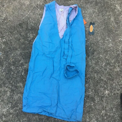 Vintage 50s 60s Mid Century Boho Atomic Retro Tweed Blue Hippy Dress Skirt Top - Image 1 of 4