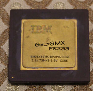 Processeur    IBM 6X86MX PR233 2x75Mhz Rare Collection Cpu Vintage Testé OK 