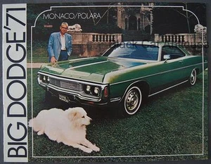 Orig 1971 Chrysler Dodge Monaco Polara & Wagons Car Brochure w/Paint Chips - Picture 1 of 1