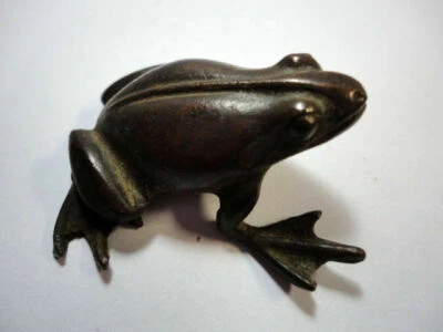 Old collectable Hand-Carved Fortune Red Copper Animal Frog Statue Decoration & - Image 1 of 4