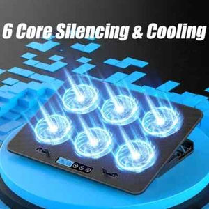13-18 Inch USB Laptop Cooler Cooling Pad Stand Adjustable 6 Fan Game PC Notebook - Afbeelding 1 van 9