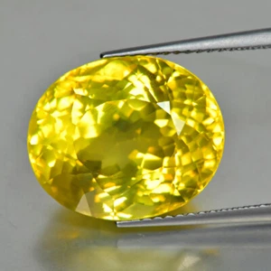 13.16Ct Oval Cut _ Amazing Quality Untreated Golden Yellow Apatite - Picture 1 of 1