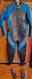 YAMAHA 1 Pc Wetsuit Water Shoes Men's XL Vintage Retro Full Body Long Sleeve Lot - Picture 1 of 14