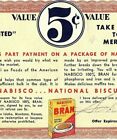 1942 Nabisco 100% Bran Double Milled Vtg Coupon Grocery 5 Cents Off Expired 