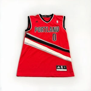 Adidas Mens Red NBA Portland Trail Blazers Damian Lillard Jersey #0 Size S SMALL - Picture 1 of 13