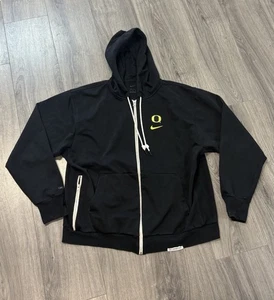 Oregon DUCKS Football TEAM ISSUED Nike Lab Zip Up JACKET w/ HOOD Men's XL Black - Picture 1 of 6