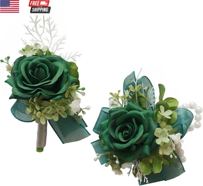 Corsage and Boutonniere Set for Wedding Prom Party Homecoming Celebration Artifi - Image 1 of 4