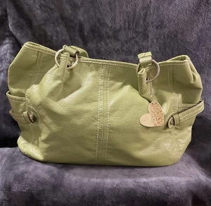 Relic Brand Large Bag Purse Green Leather White Stitching with Silver Accents - Picture 1 of 13
