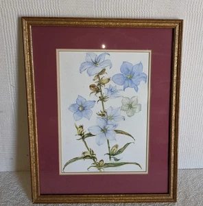 Vintage Aquarell Gemälde Blumen Goldrahmen Größe 13 x 11 Zoll - Bild 1 von 21