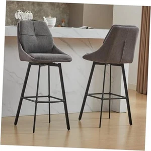 Counter Height Bar Stool Swivel Bar Stools 2 Set for Kitchen Island Modern - Picture 1 of 8