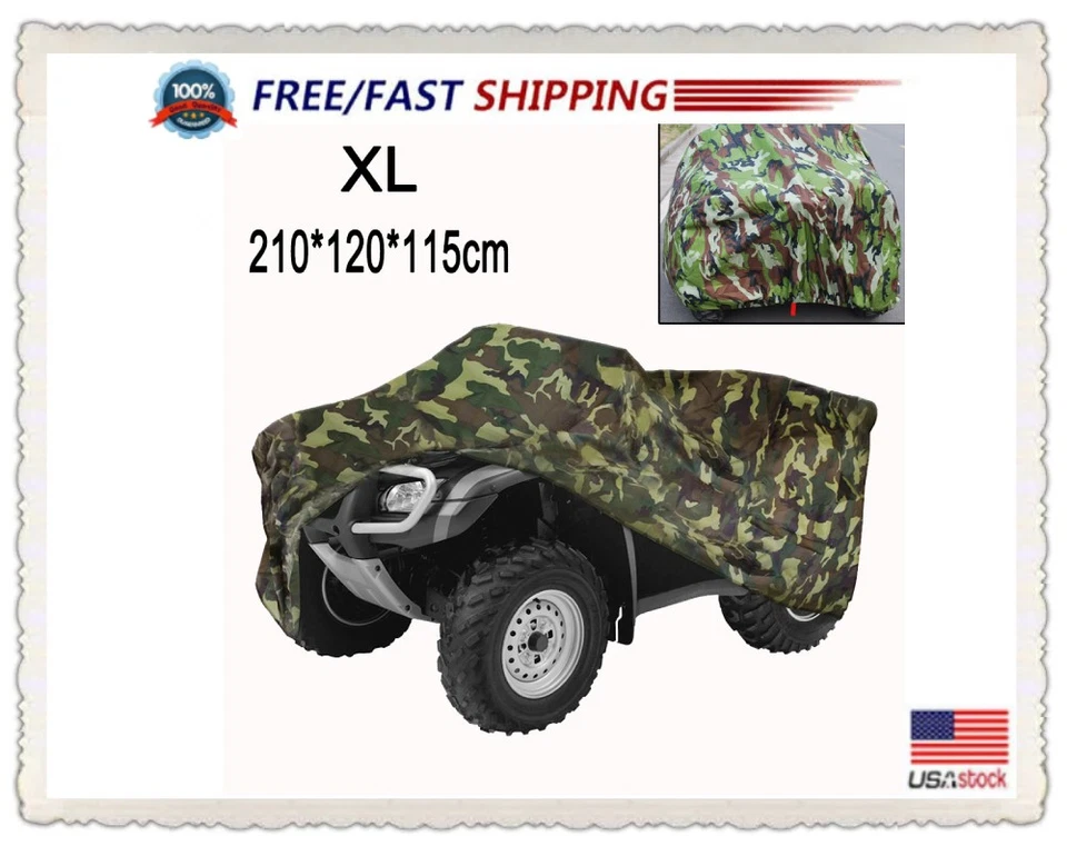 Waterproof Outside UV Rain Dust Protect ATV Cover For Yamaha Grizzly 300 450 550 - Imagem 1 de 4
