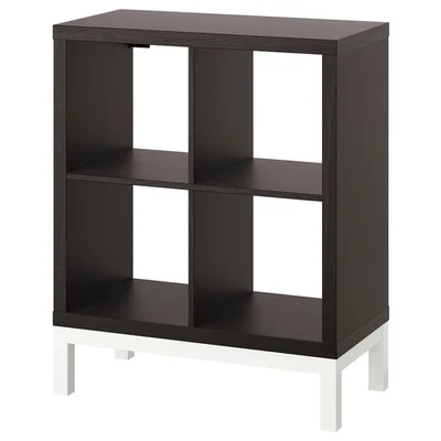 NEW IKEA KALLAX Shelving Unit with Underframe Black Brown/White 30x37 In - Image 1 of 4