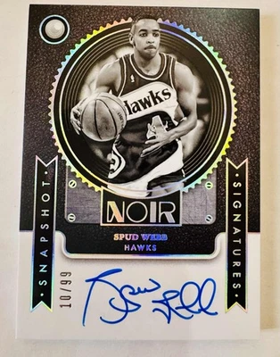 Spud Webb 2024-25 Panini Noir Snapshot Autograph Auto /99 - Image 1 of 2