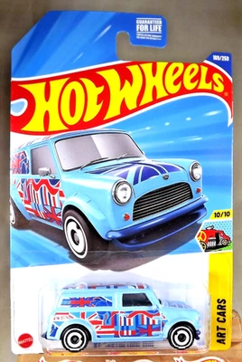 Hot Wheels #169 HW Art Cars 2025 10/10 '67 Austin Mini Van azul con radios AD blancos Foto 1 de 4