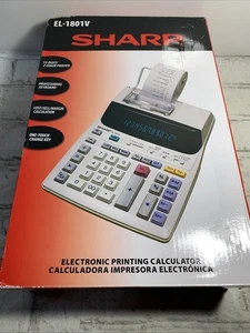 Sharp EL-1801V Electronic Printing Calculator 12 Digit 2 Color Printer PLS READ - Picture 1 of 12
