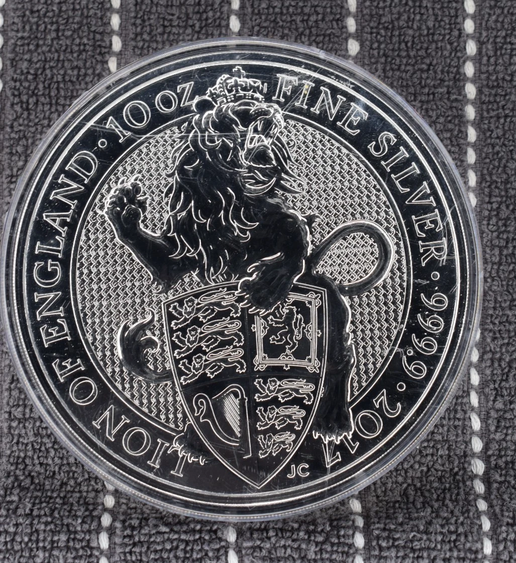 UK Queen's Beast Silver Bullion Coins 10 oz Precious Metal Content