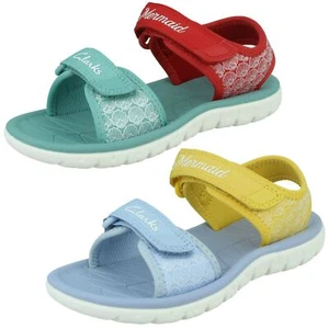 Girls Clarks Casual Summer Sandals Surfing Sea - Picture 1 of 19