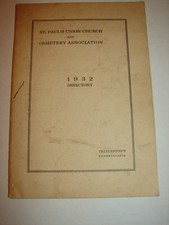 St. Paul's Union Igreja & Cemitério Assoc. diretório 1932 trexlertown, Pa