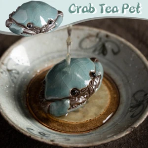 Cracked Glaze Crab Play Kongfu Tea Pet Decors Tea Table Tea Ceremony Accessories - Picture 1 of 18