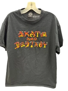 Thrasher Skate and Destroy Flames Black Tee Size Medium - Picture 1 of 3