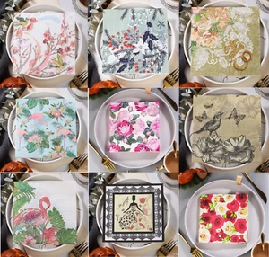 20pcs Napkins Printed Lunch Dinner Paper Serviettes Party Tissue Flowers Birds - Picture 1 of 42