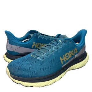 Hoka One One Mach 4 Mens 12 D Medium Pro Fly Running Shoes Blue Yellow - Picture 1 of 11