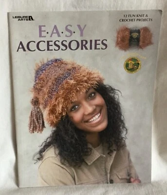 Leisure Arts Easy Accessories Leaflet #3522 12 Knit & Crochet Projects Lion Yarn - Image 1 of 2