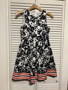 LIZ CLAIBORNE Women’s Size 6 Dress Sleeveless Blue Floral A-Line Pleated - Picture 1 of 10