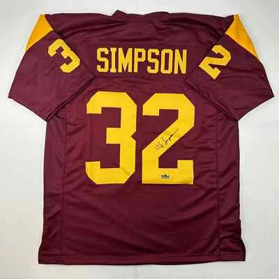 Facsímil Autografiado OJ O.J. Camiseta deportiva Simpson USC granate reimpresión talla XL para hombre Foto 1 de 4