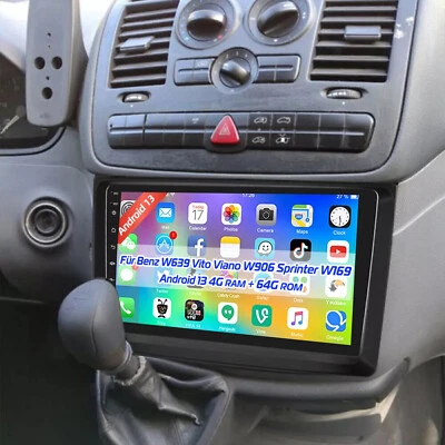 4+64G Autoradio Carplay Per Mercedes-Benz A/B Klasse/Vito W169 W639 W245 Android - Immagine 1 di 4
