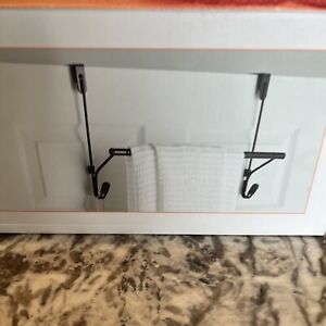 Over-the-Door Towel Bar Metal Hanging Bathroom Storage Organizer Holder Rack