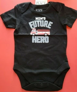 UNISEX INFANT TCP MOM'S FUTURE HERO FIRE TRUCK BLK SIZE 3-6 MONTHS BODYSUIT NWT - Picture 1 of 12