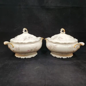 Juego de 2 cuencos para servir cubiertos EDELSTEIN Bavaria Irish Rose Maria Theresia Tureen - Imagen 1 de 24