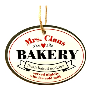 Insegna Mrs. Claus Bake Shop 4 pollici mini panetteria decorazione natalizia Candyland - Foto 1 di 7