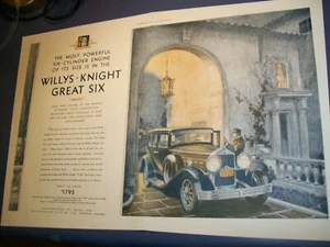 1930 Willys Knight Great Six large-mag centerfold car ad -Toledo OH - Picture 1 of 1