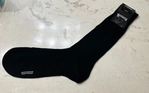 Pantherella - Black #5798 Superfine English Merino Wool Socks Mens Large NEW - Picture 1 of 5