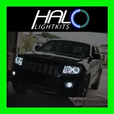 Jeep Grand Cherokee 2011-2013 faros LED BLANCOS + kit de anillo de halo antiniebla de Oracle Foto 1 de 4