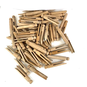 Lot of 69 Wooden Vintage Clothes Pins For Laundry or Crafts 3.75" - Picture 1 of 6