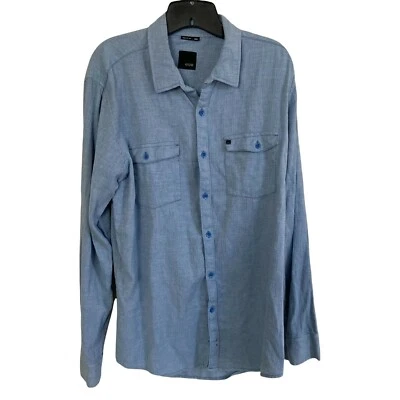 Camisa Krew Kr3w Manga Larga Patinador Abotonada Talla Grande Azul Sucia Para Siempre Foto 1 de 4