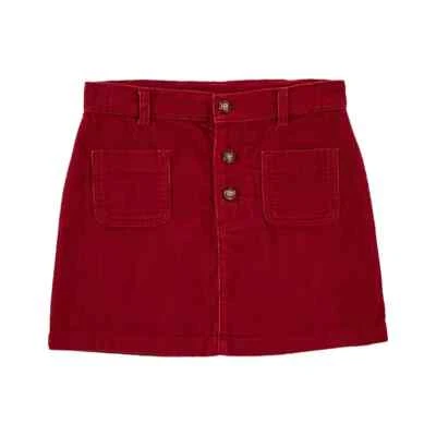 Girls’ Carter's $30 Deep Red Cotton Corduroy Skirt with Pockets Size 4 NWT - Image 1 of 2