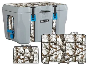 Vinyl Cooler Wrap fits Lifetime 28, 55, 77 | Decal Skin L+I - Tundra Camo - Picture 1 of 8