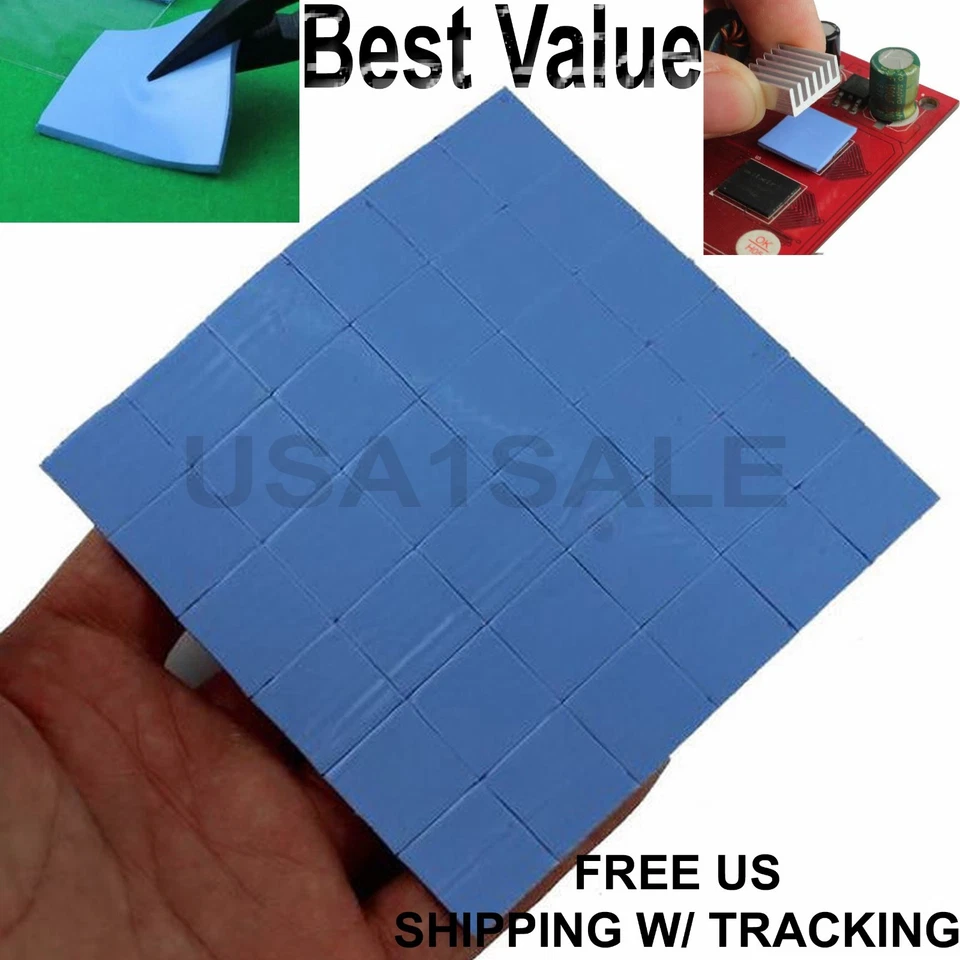 36x Thermal Silicone Conductive Pad 15x15x1mm for Heatsink Chip PS 2 3 4 GPU CPU