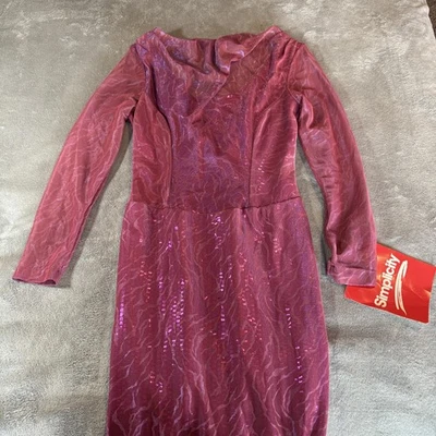 Vestido Simplicity 9213 para mujer talla 12 rosa púrpura brillante manga larga lentejuelas vestido Foto 1 de 4