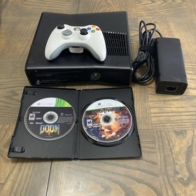 Microsoft Xbox 360 S Bundle 250GB Console with Controller, Power Cords, 2 Games